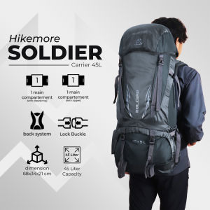 Tas Gunung Ransel Carrier Outdoor Hikemore Soldier 45+5 Liter