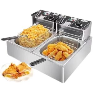 Double/Single Electric Fryer 220v / 60hz - 6L / 12L Stainless Steel Frying Machine Electric Deep Fryer