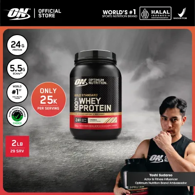 Optimum Nutrition Gold Standard 100% Whey Protein 2 lbs | Primary Source Isolate - Susu Protein / Powder / Suplemen / Gym / Muscle Protein