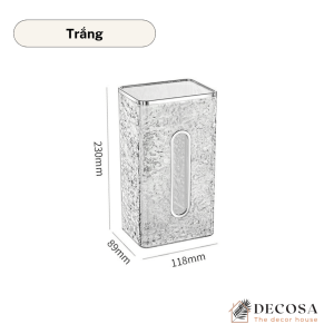 Hộp đựng khăn giấy treo tường nhựa trong gợn sóng