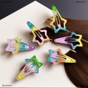 [COD] Beaution 6 12Pcs Girls Hair Accessories Colorful Hairpin Printed Paint Water Droplet BB Clip Cartoon Metal Children Hair Clip
