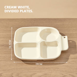 3pcs/2pcs 4 Grids Plastic Plate Kitchen Divided Preparation Dish Plate Household Fruit Snack Display Tray