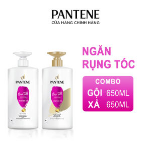 Combo Dầu Gội PANTENE Pro-Vitamin Ngăn Rụng Tóc/ Suôn Mượt Óng Ả Chai 650ML + Dầu Xả PANTENE Pro-Vitamin Ngăn Rụng Tóc/ Phục Hồi Hư Tổn/ Suôn Mượt Óng Ả Chai 650ML