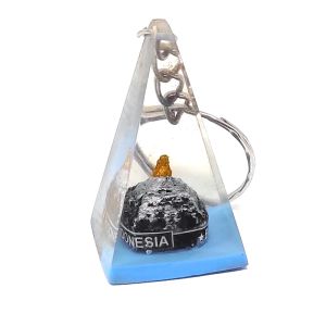 Souvenir Gantungan Kunci Candi Borobudur Limas Fiberglass Akrilik Khas Indonesia