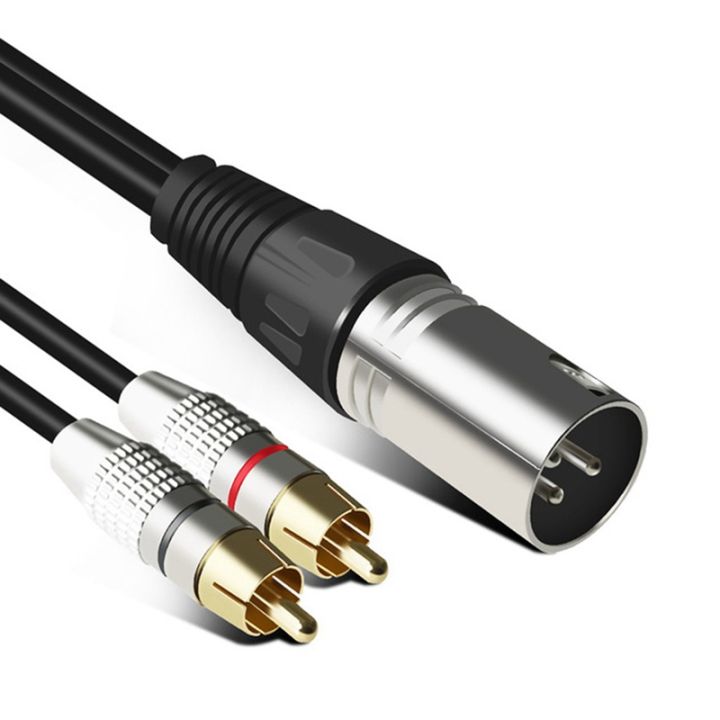 Audio RCA Cable 2RCA Male To XLR 3 Pin Male Cannon Amplifier Mixing