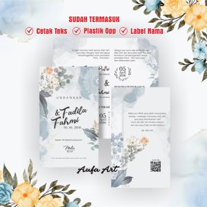 (50 Pcs) Cetak Undangan Nikah Undangan Pernikahan Undangan Khitan Murah Artistik Rustik MQ103 Bisa COD Free Plastik opp dan Label nama