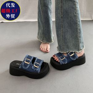 Free Shipping Thick-Soled Height-Increasing Sandals For Women To Pair With Skirts Summer Outdoor Wear High-End 2026 New Model Outdoor Wedge Sandals