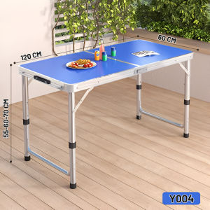 ORANGE Meja Lipat Koper Portable Kaki Kotak + 2 Kursi - Meja Lipat Portable Serbaguna 60 x 120cm