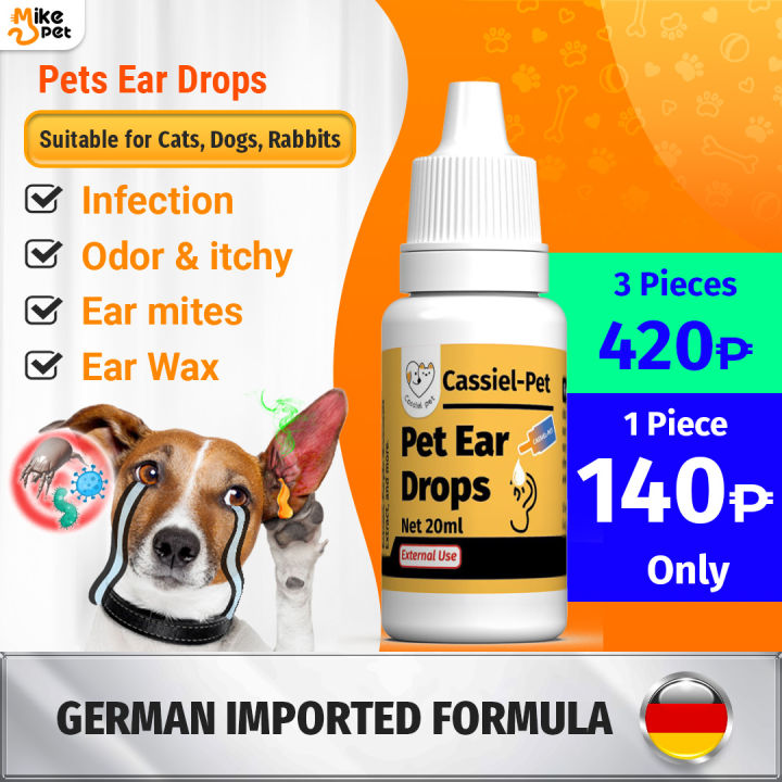 Cassiel Pet Ear Drops For Earmites Infection Treatment Ear Canal Odor Removal And Anti Itching For Dogs Cats Lazada PH