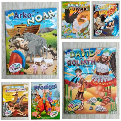 ASSORTED Story books colored BIBLICAL The Best Bedtime Stories in full color English Filipino 24 pages (6 STORIES)