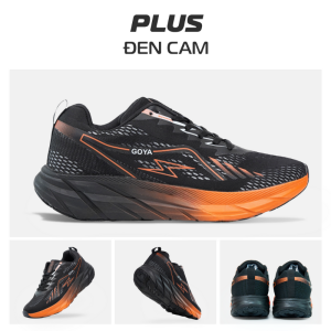 [Tặng phụ kiện] Giày thể thao chạy bộ nam nữ Goya Plus mẫu mới nhất năm 2025 màu đen cam