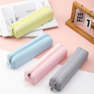 GIORGIONE Silicone Pen Bag Large Capacity with Zipper Cosmetics Storage Bag Durable Multi-function Pencil Case Stationery