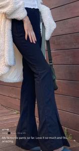 DressQueen--Split Hem Flared Leg Pants