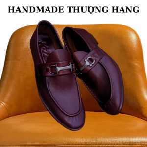 Giày lười da bò nam mã K189giày da nam cao cấp hàng thủ công thượng hạng việt namchất liệu da bò 3 màu đenxanh navy.