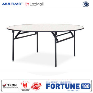 Meja Lipat Bundar Meja Resto Meja Pesta Meja Banquet - Seahorse FORTUNE Ø180 Multiplek Paded