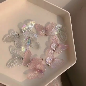 Women Girls Butterfly Hair Pin Sweet Side Clips Resin Hairpin for Holiday Gift and Cosplay Costume Hair Accessories