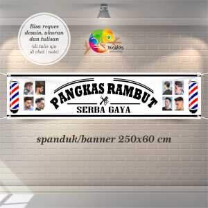Cetak Spanduk Banner Pangkas Rambut Serba Gaya