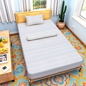 Eiyogen - Sprei Set 90x200cm Motif Polos Emboss Mewah Dan Elegan