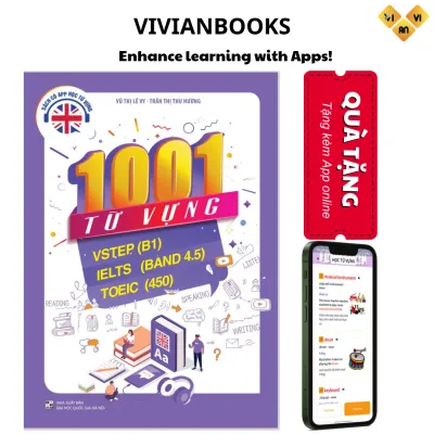 Sách 1001 Từ vựng tiếng Anh thông dụng cho kỳ thi Vstep (B1) IELTS (band 4.5) TOEIC 450 B1 Preliminary (PET) Aptis và cho học sinh trung học cơ sở trung học phổ thông