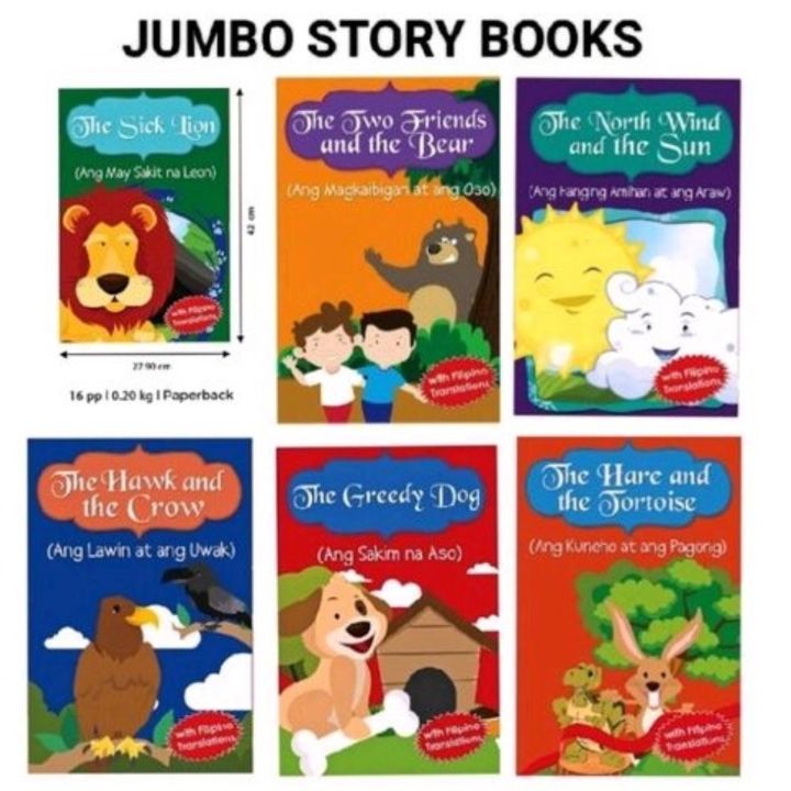 【libro】 JUMBO STORY BOOKS LARGE PRINT (Aesop's Fables) English-Filipino ...