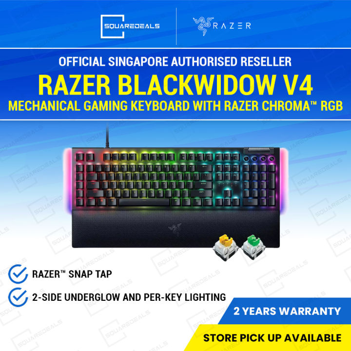 Razer Blackwidow V4 Wired Mechanical Gaming Keyboard with Razer Chroma  RGB