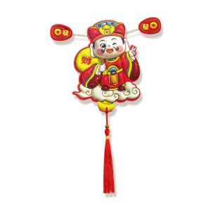ZG285 Dễ thương Nam châm tủ lạnh God of Wealth Trung Quốc Truyền thống Lễ hội dây chuyền treo năm con rắn Hài Hước Tai Xuân Miếng dán tủ lạnh năm mới Trang trí trong nhà