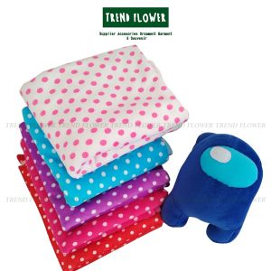 Kain selimut kain premium lembut motif polkadot bayi anak