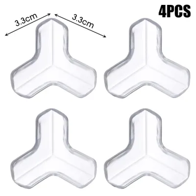 4/8pcs Child Baby Table Corner Edge Protectors Clear Rubber Furniture Corner Edge Table Cushion Guard Protector Baby Anti-collision T-corner Glass Edge Sticker