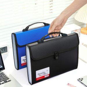 แฟ้มเอกสารขยายได้จัดแฟ้ม13กระเป๋าเป็นหนึ่งเดียวสำหรับกระดาษ A4กระเป๋าเอกสารไฟล์เคสที่มีที่จับทนทานและปิดหัวเข็มขัดสำหรับโรงเรียนบ้านธุรกิจ
