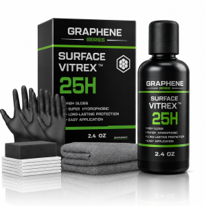 VITREX 25H is a premium graphene-infused surface coating engineered to deliver vitreous-like gloss exceptional hydrophobic protection and lasting durability.