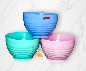 SALE 3 PCS MANGKUK PLASTIK TEBAL TAHAN PANAS BULAT BERULIR/ PROMO GRATIS ONGKIR