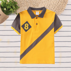 เสื้อยืดเด็ก เสื้อโปโลเด็กผู้ชาย ดีไซน์การปักสุดคลาสสิก ผ้าฝ้ายแท้ ใส่สบาย อารมณ์ดี สินค้าเฉพาะจุด