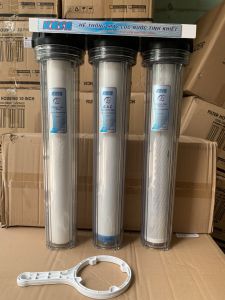 BỘ LỌC 3 CỐC 20INCH -TẤT CẢ 3 CỐC LỌC TRONG THẤY LÕI BÊN TRONGCHẤT LIỆU NHỰA ABS.