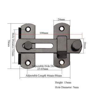SADSAF Rustic Durable 90 Degree Right Angle Flip With Screws Gate Bolt Door Buckle Door Lock Home Hardware