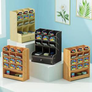 B11 Wooden Desk Organizer: A Multi-Functional DIY Pen Holder Box