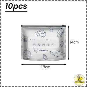 MaxPlus【Ready in Stock】 10Pcs/Pack Aluminum Foil Food Bag Leakproof Freezer Kitchen Fresh-keeping Reusable Bags