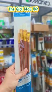 Bộ Cọ Vẽ Marie’s T010 – 4 Cây Cọ Dẹt Đa Kích Cỡ Lông Mềm Synthetic Dùng Cho Acrylic Gouache Màu Nước Cọ Vẽ Mỹ Thuật