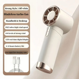 "2025 Portable Handheld/Desk/Neck Fan Foldable Strong Cooling Fan with Semiconductor Tech Ice Cooling Long Battery Life"