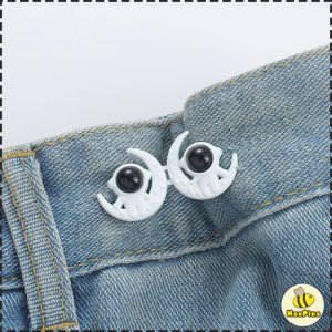 Tighten Waist Button Cartoon Style Adjustable Jean Waist Buckle No Sew Snap for Pants Jeans 1Set