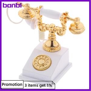 banbi 1 chiếc mô hình điện thoại thu nhỏ Nhà búp bê 1:12 điện thoại xoay cổ điển để trang trí búp bê