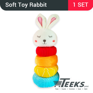 Stacking Toy Soft Plush Toy Bunny / Moo Ring Tower - Safe for Babies & Toddlers