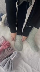 Warm Sleeping Socks Anti-odor Thicken Fluffy Middle Tube Socks Warm Home Floor Socks For Men Women
