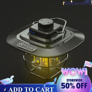 Rechargeable LED Camping Light with Retro Design Dimmable Feature and Hanging Hook for Outdoor Equipment