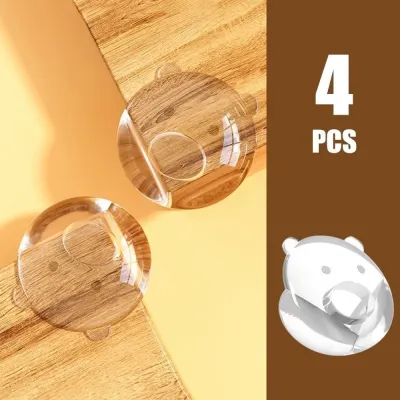 POCHA511 10PCS/4PCS Clear Corner Protectors Silicone Anti-collision Table Corner Protector Cover Transparent Table Corner Edge Guard Child Baby Safety