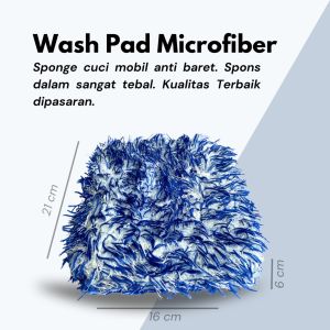 Busa Cuci Mobil - WASH PAD MICROFIBER PREMIUM - BeCare Detailing - Sponge Cuci Mobil - Sarung Tangan Cuci Mobil Wash & Wax - Premium Washmitt - Car Wash - Auto Detailing - Car Wash Shampoo - WashMitt Microfiber Glove