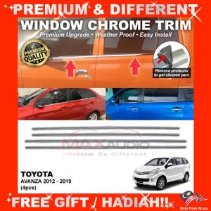 Window Chrome Trim TOYOTA AVANZA 2012 - 2019 (4pcs) Car Door Seal Moulding Line Lining Sticker Strip