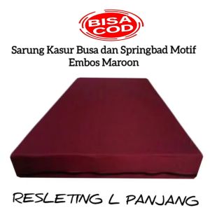 Sprei Resleting Tebal 20cm - Sarung Kasur Busa Resleting Semua Ukuran Motif Embos Polos
