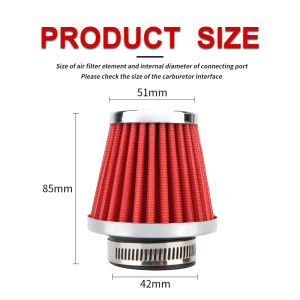 NIBBI Motorcycle High Flow Air Filter Universal Carburetor 35/42/48/55mm Air Filter Intake Pipe Cleaner Yamaha Honda Moped Car