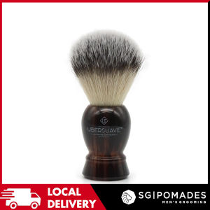 Ubersuave Eco-Razor Coffee Tortoiseshell Resin Shaving Brush (Synthetic Silvertip)-SGPOMADES