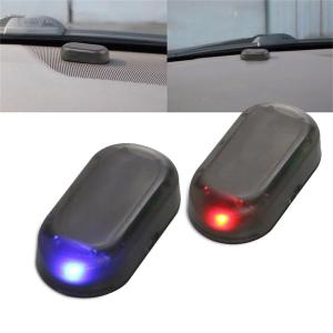 Car Solar LED Warning Light Strobe Flash Alarm Anti-theft Blink Simulation Caution Security Lamp for All Cars